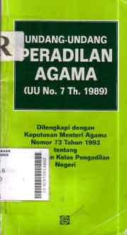 Undang-Undang Peradilan Agama (UU No. 7 Th. 1989)