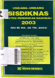 Undang-Undang Sisdiknas (sistem pendidikan nasional) 2003 (UU RI No. 20 Th 2003)