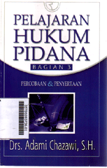 Pelajaran Hukum Pidana : percobaan dan penyertaan