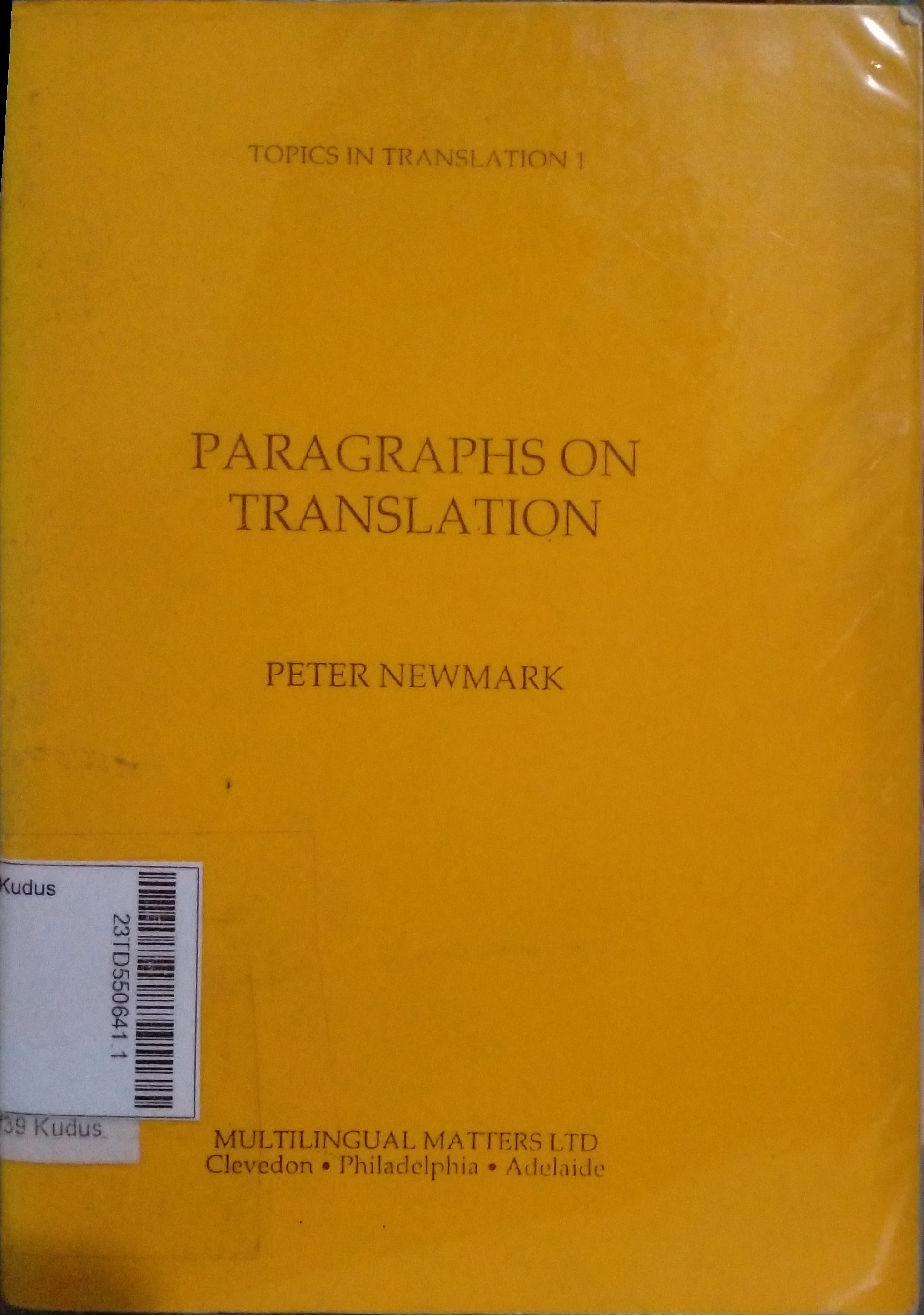 PARAGRAPHS ON TRANSLATION