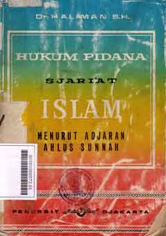 Hukum Pidana : sjariat Islam menurut adjaran ahlussunnah