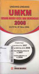Undang-Undang UMKM ( Usaha Mikro Kecil Dan Menengah ) 2008 ( UU RI No. 20 Tahun 2008 )